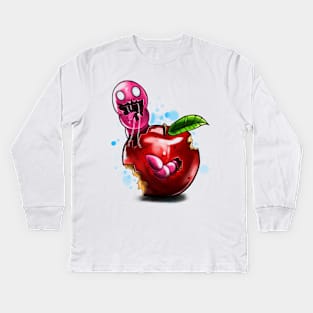 A Worm in an Apple Kids Long Sleeve T-Shirt